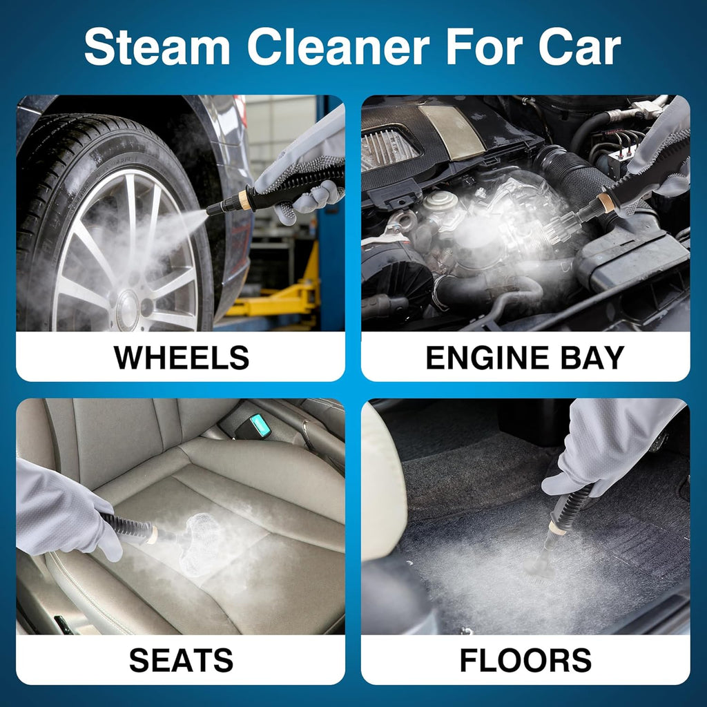Skiennix Steam Cleaner - 2500W High Pressure Portable Steamer with 6-Level Adjustable Steam & 17-Pcs Kit