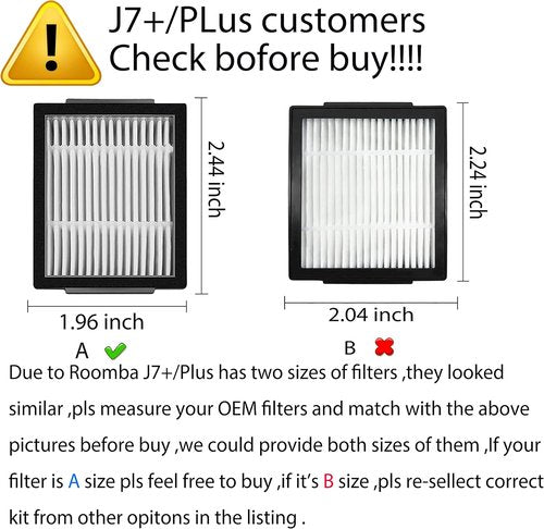 iRobot - 12-Pack Replacement HEPA Filters for Roomba E, i, and J Series - Compatible with All Plus Versions