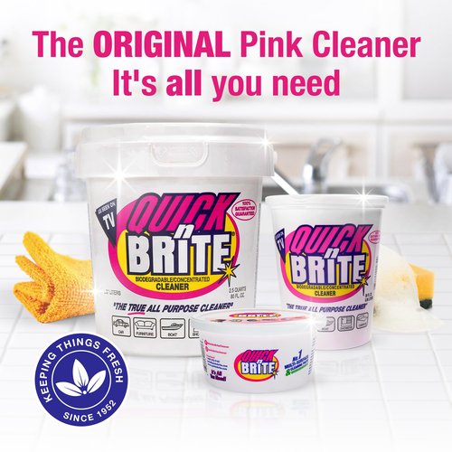 Quick 'n Brite All Purpose Cleaning Paste – Miracle Cleaner for Tough Stains, Biodegradable, Non-Toxic, Pet-Safe, Multi-Surface Stain Remover, Made in USA, 80 Oz