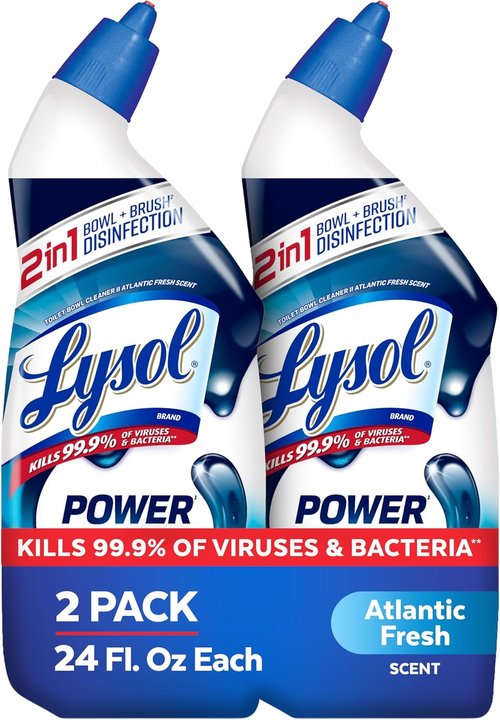 Lysol Toilet Bowl Cleaner - Max Strength Clinging Gel for Instant Stain Removal | 24 oz (2 ct)
