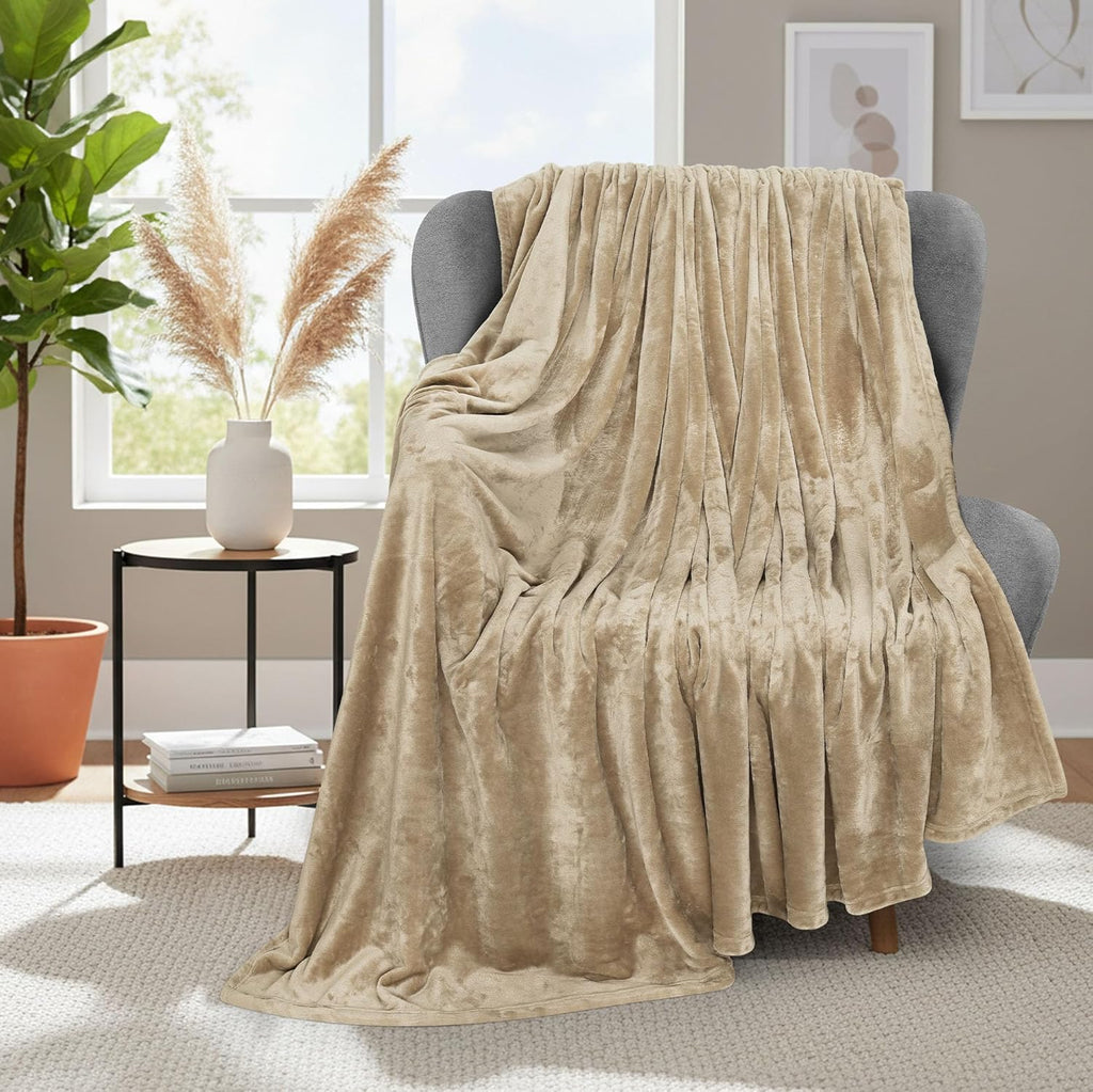 Utopia Bedding Fleece Blanket - Luxury Soft Microfiber Throw in Camel | Anti-Static, 50x60 Inch