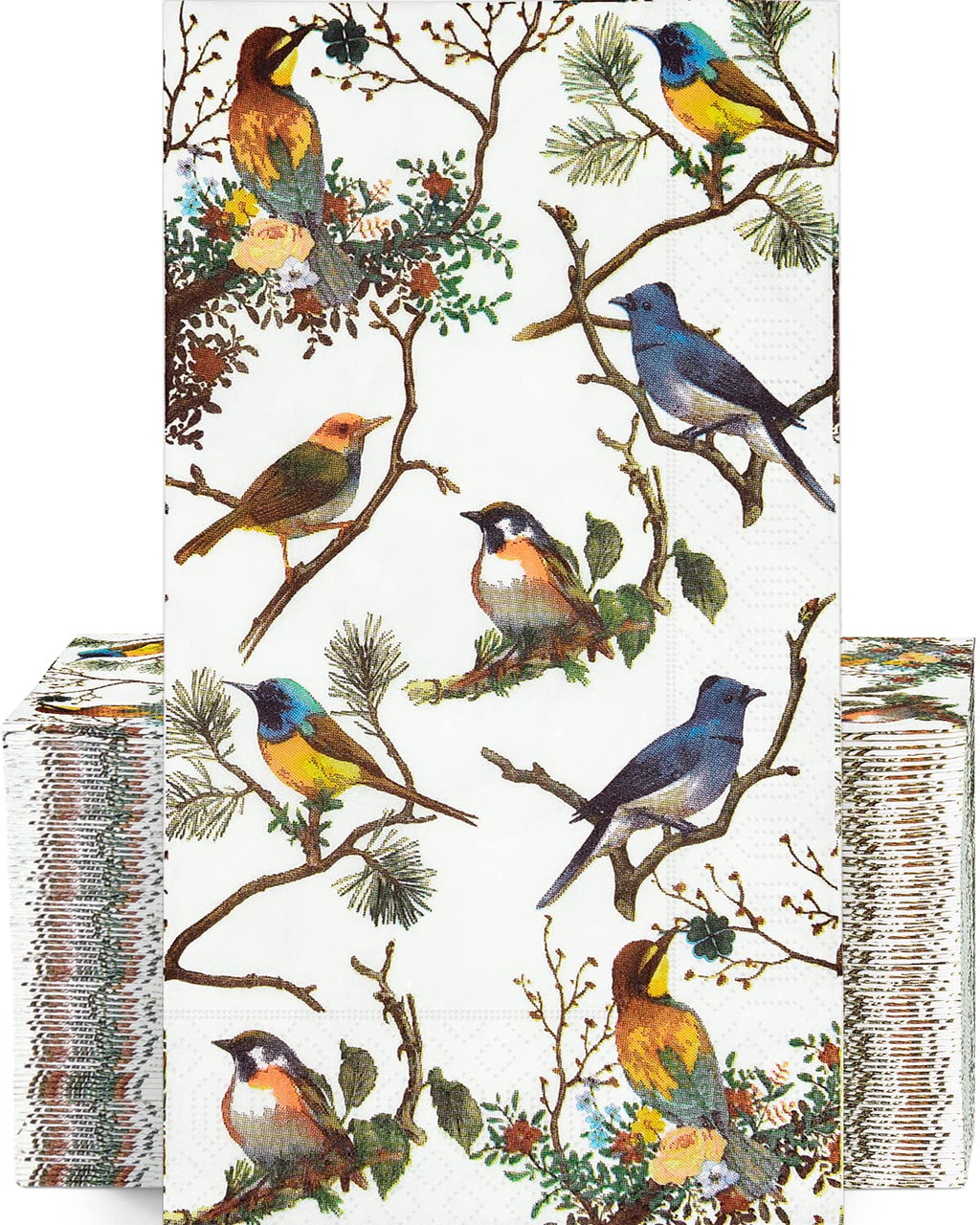 100PCS Guest Towels Disposable 3 Ply Paper Hand Napkins for Bathroom Spring Bird Napkins Everyday Decorative for Dinner Wedding Tea Party Table Anniversary Bridal Powder Room