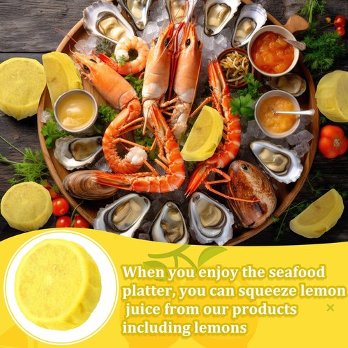 Gulfmew 300 Pack Lemon Wedge Stretch Wraps Covers Lemon Nets Bag Covers for Squeezing for Seed Free Squeezing of Halves or Wedge, Yellow