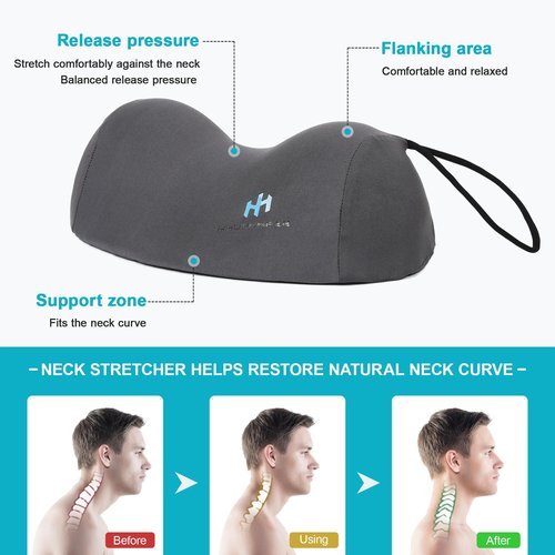 HHuanwfer Cervical Pillow Relieves Neck Pressure High-Density Memory Cotton Supports Cervical Sleep Traction Pillow to Help Deep Sleep