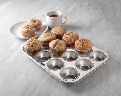 Fox Run Muffin Pan - 12-Cup Stainless Steel Bakeware for Perfect Muffins & Cupcakes