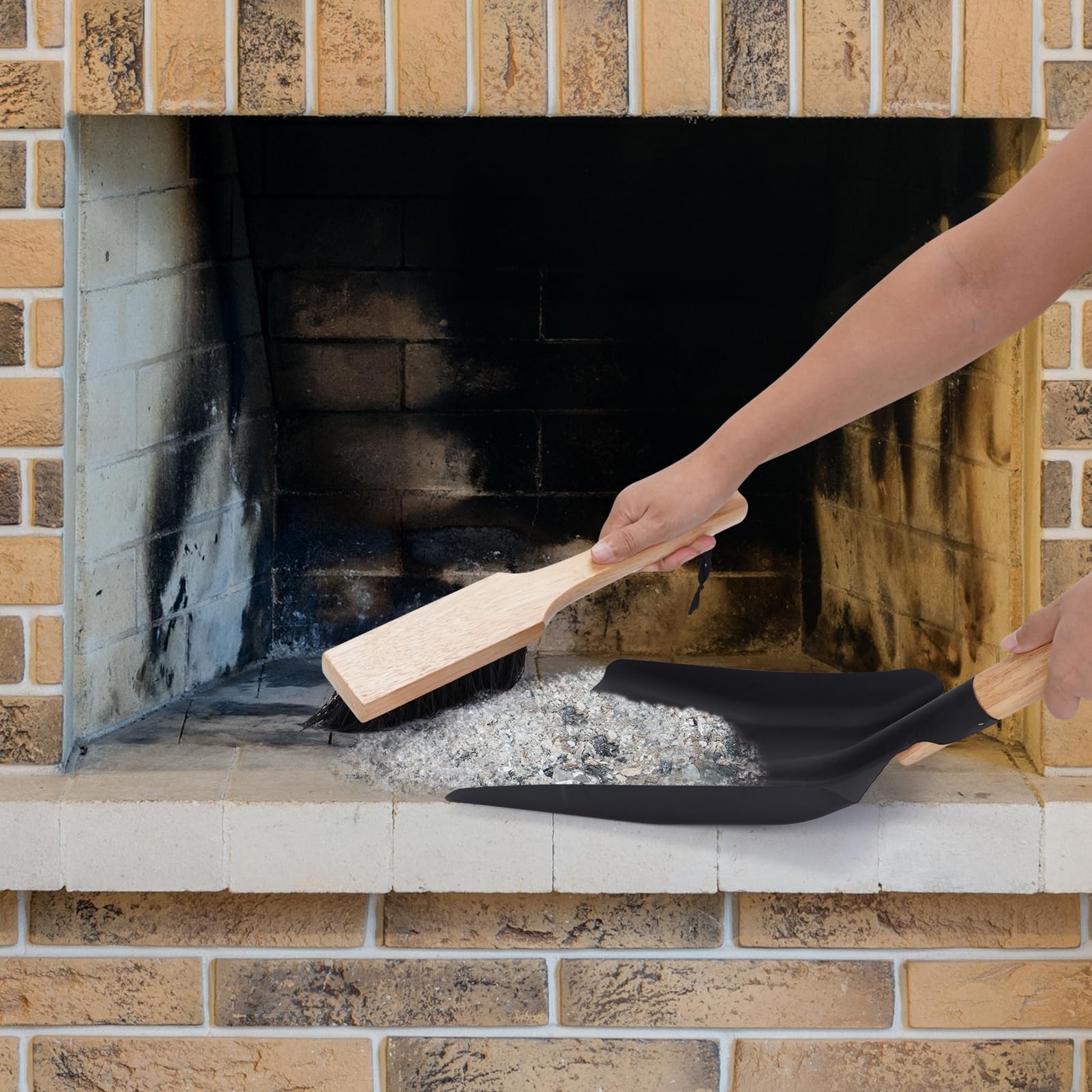 Large Fire Wood Bag and Ash Shovel and Brush Set