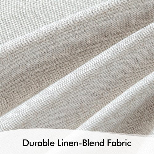 MIULEE 100% Blackout Curtains - Linen Pinch Pleated Thermal Insulated Drapes | 92 Inch Long, Beige, 2 Panels Set