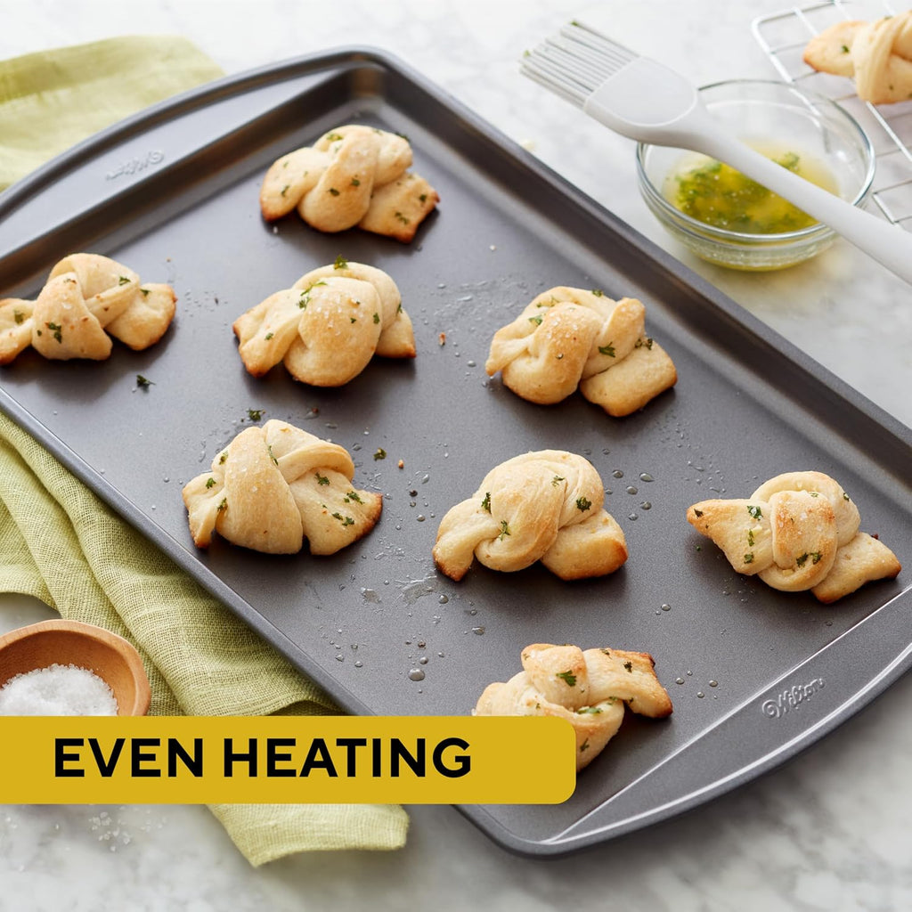 Wilton Perfect Results Nonstick Cookie Baking Sheets Set - 15 x 10 in, 2-Piece Steel Bakeware, Scratch-Resistant & Dishwasher Safe