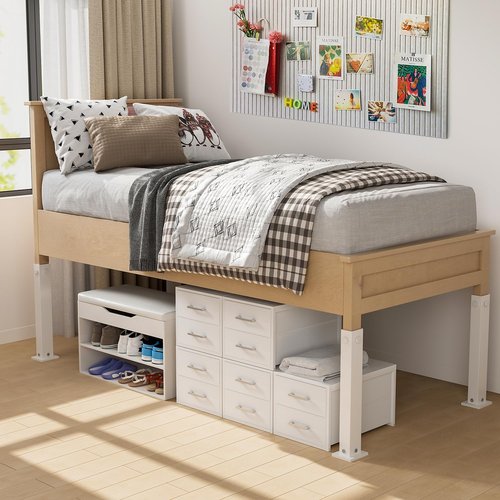 BOLUO Stackable Storage Drawers - Narrow Closet Organizers | Modern White Fabric 2-Pack Dresser for Bedroom