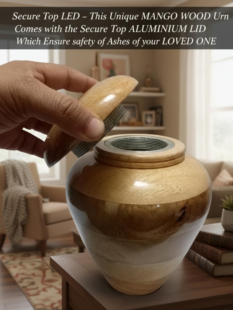 Handcrafted Wooden Urn for Adult Human Ashes with Velvet Bag Cremation Urns -Decorative Urns-Funeral Urns for Human Ashes-Elegant Cremation Urns-Medium Size up to 160 lbs