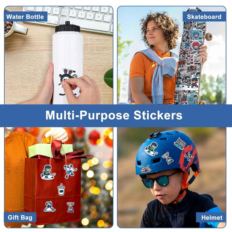 RhythmFit Hockey Gifts,2 Pack Hockey Water Bottle with Long Straw and 100PCS Stickers Accessories Stuff for Boys Men Player Lovers (1L,Squeeze,BPA-Free)