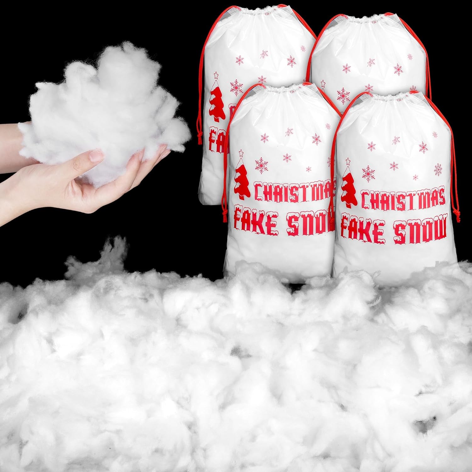 Aodaer Artificial Snow Decor - 2500g Fluffy Soft Cotton Snow for Christmas Tree & Holiday Displays