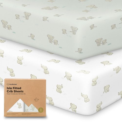 KeaBabies Baby Crib Sheets - Soft & Cozy Viscose Bamboo Fitted Toddler Bed Sheets | 2-Pack, 52x28, Neutral