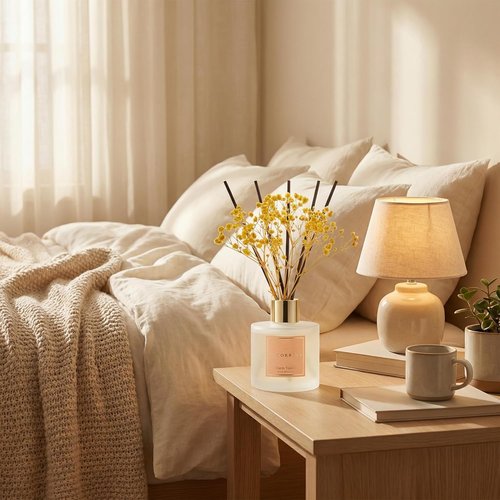 Cocorrína Reed Diffuser - Warm Vanilla Scent Home Fragrance | 8 Sticks for Elegant Bathroom Decor
