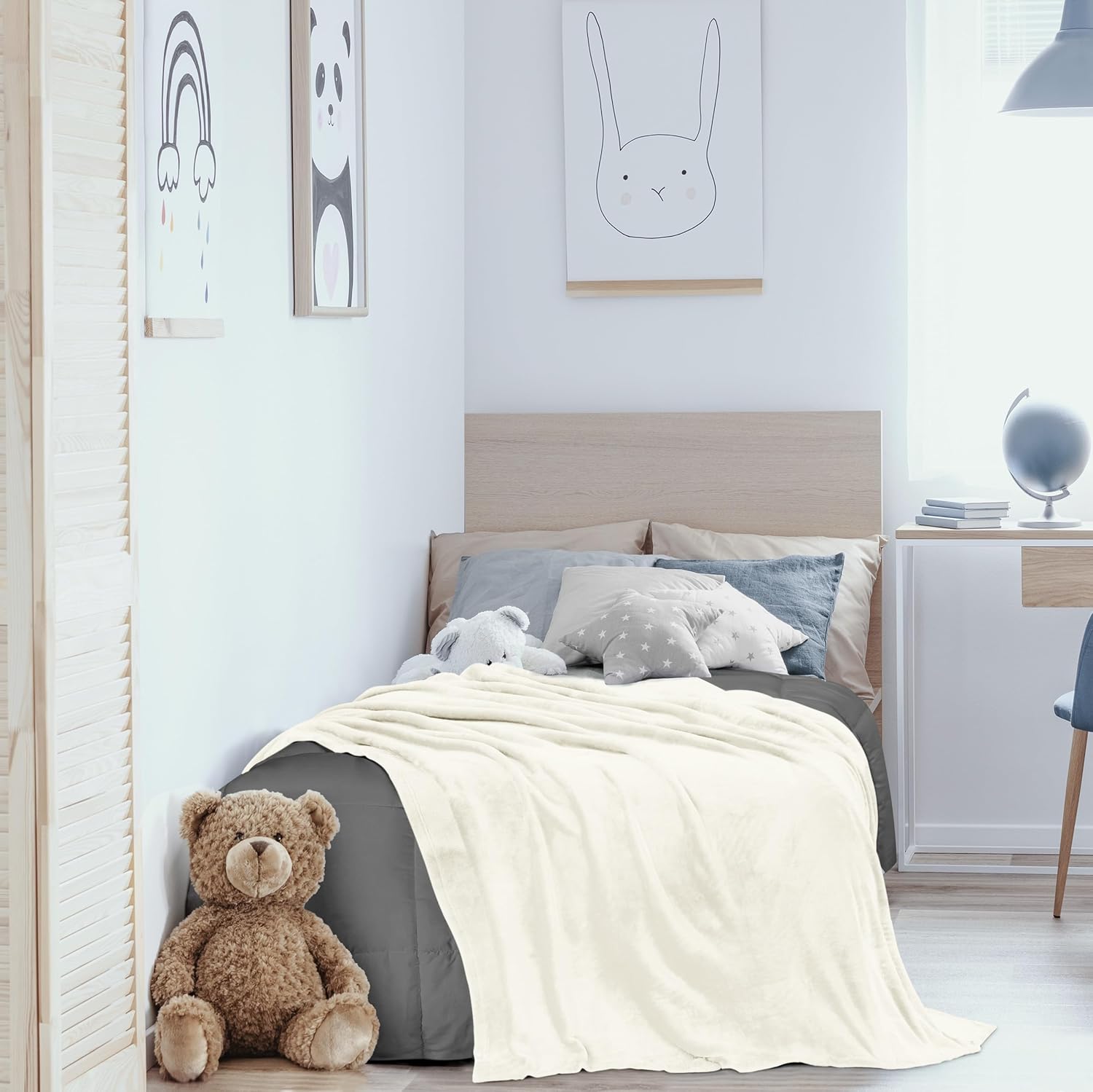 Utopia Bedding Fleece Blanket - Ultra Soft & Lightweight Twin Size Ivory (60x80 Inches) | Cozy All-Season Home Decor Gift