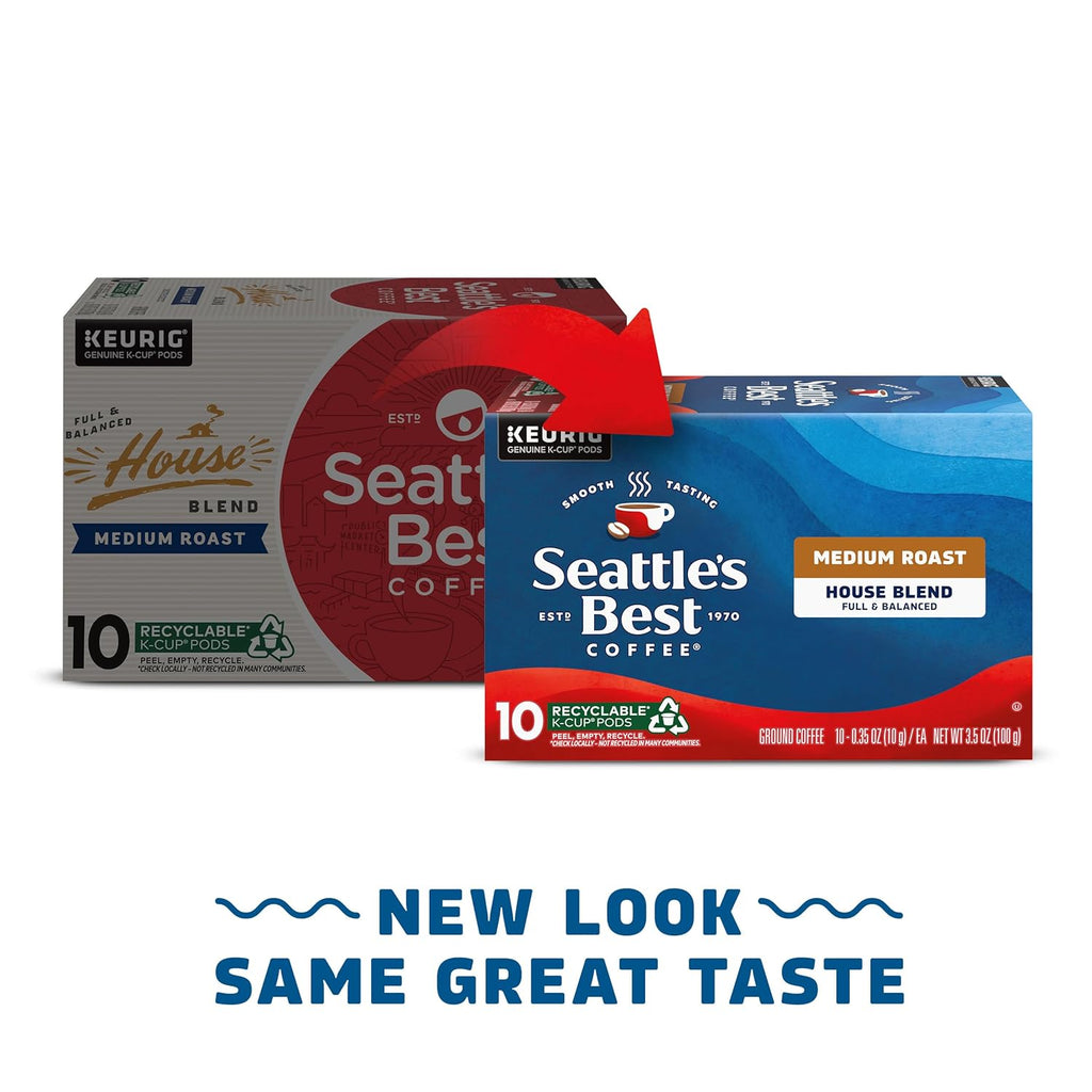 Seattle’s Best Coffee - Medium Roast K-Cup Coffee Pods | House Blend, 100% Arabica, 60 Pods Total