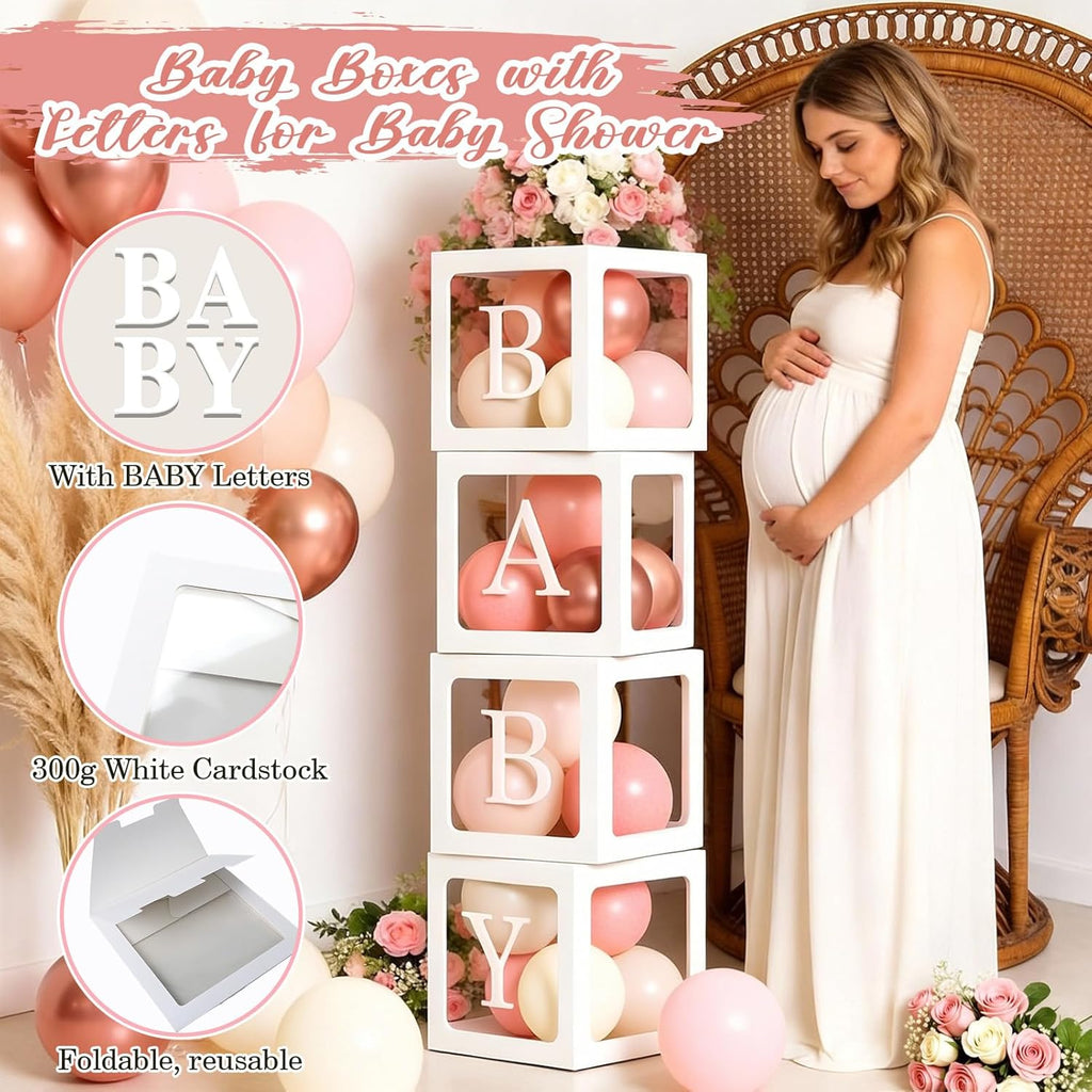 Winrayk Rose Gold Balloons - Floral Baby Shower Decorations Kit | Pink Balloon Arch for Girls' Parties
