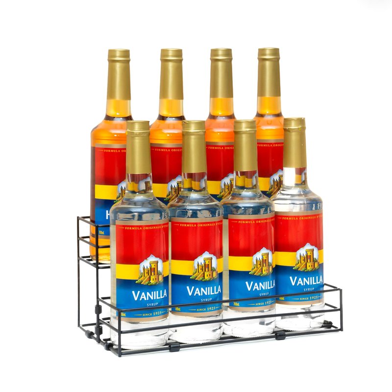 TelKeen 8 Bottles Coffee Syrup Rack Organizer, Coffee Syrup Stand Holder, 2 Tier Coffee Syrup Organizer for Coffee Bar Station, Wine Rack for Countertop, Bottle Display Shelf for Cocktail, Dressing