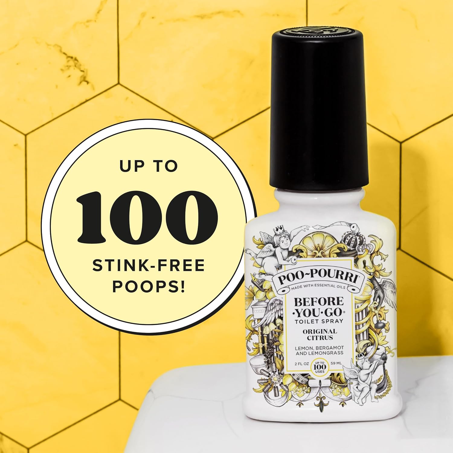 Poo-Pourri Before-You-Go Toilet Spray Bundle - Original Citrus 2 Fl Oz & Travel Size 1 Fl Oz