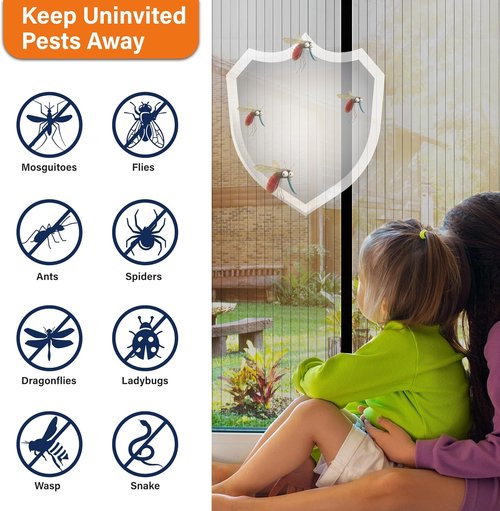 Mesh Screen with Magnetic Closure - Heavy Duty Bug Barrier for Doors | Pet & Kid Friendly (38 x 82 Inch)