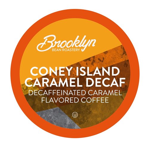 Brooklyn Beans Coffee Pods - Coney Island Caramel Decaf | 40 Count for Keurig K Cup Brewers