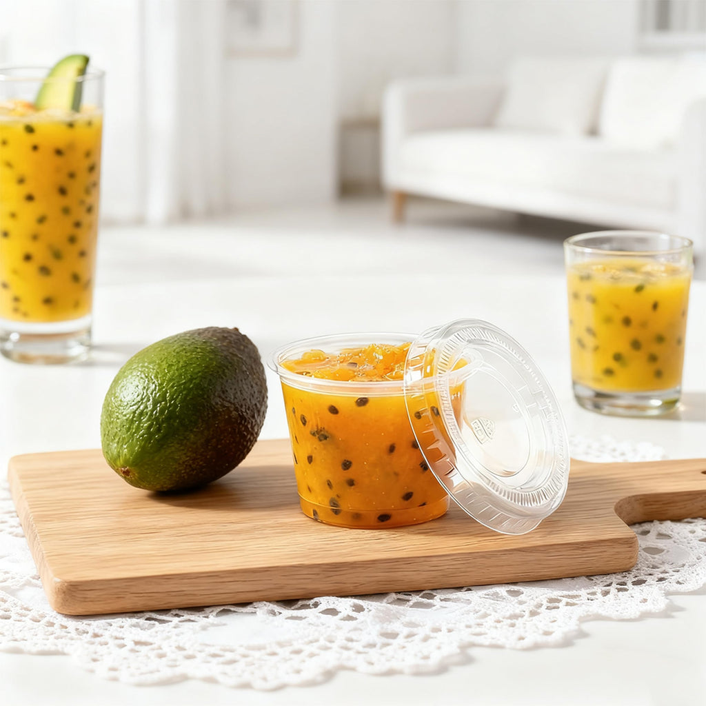 LOYLUX 400 Set 3.25 oz Jello Shot Cups With Lids, Clear Portion Cups, Small Plastic Comtainers, Disposable Dip Cups with Lids for Salad Dressing, Sauce, Condiments, Meal Prep