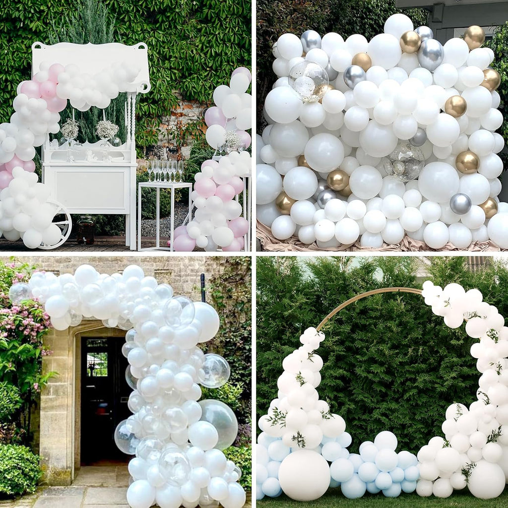 RUBFAC White Balloons - 5 Inch Latex Party Balloons | 120pcs for Graduation, Weddings & Anniversaries