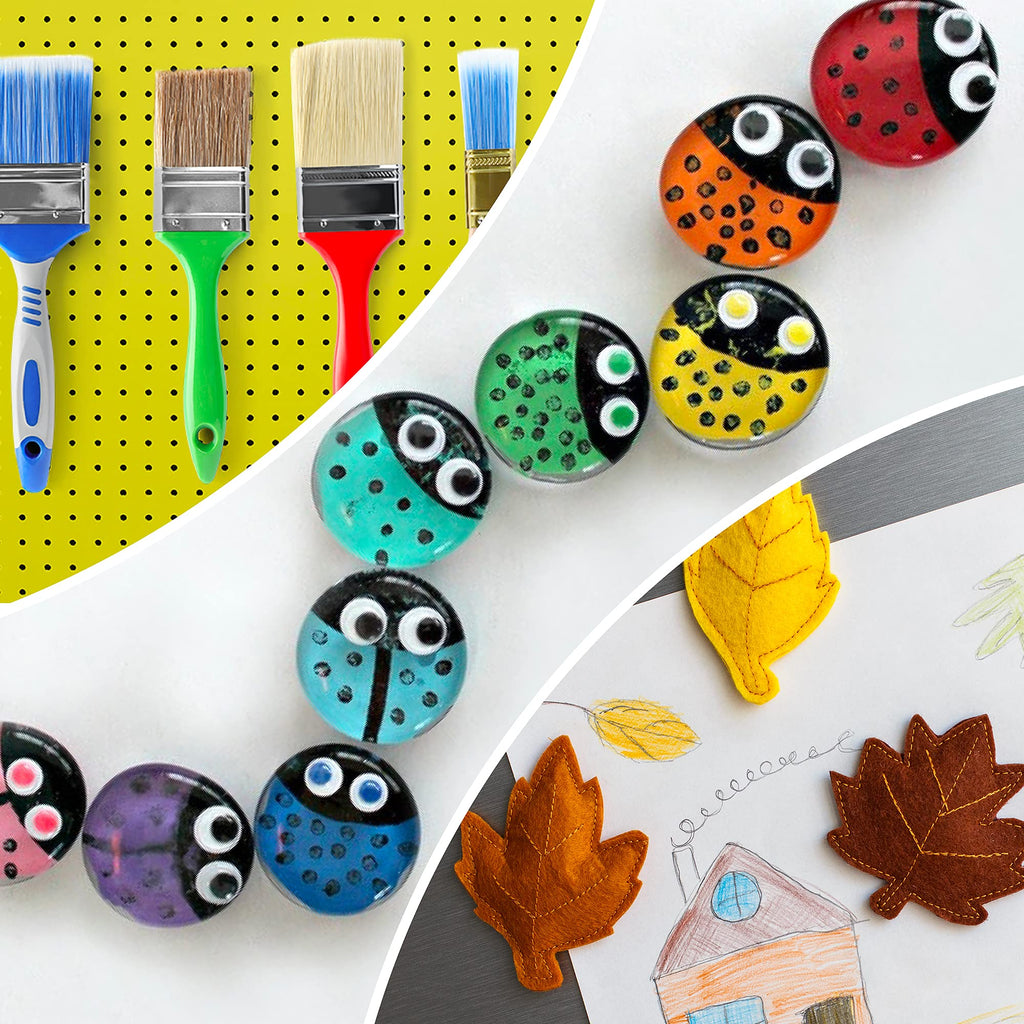 Ceramic Magnets with Adhesive Backing, 60 Pieces Disk Magnets Ø 1 inch x 5/32 inch Thickness Ø 25 x 4 mm with 3M VHB Adhesive Peel & Stick for DIY, Art Projects or whiteboards & Fridge Organization