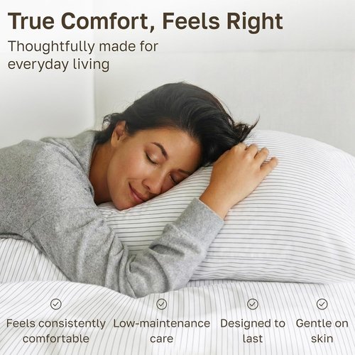 California Design Den Twin XL Bed Sheets Set - 100% Cotton, 400 Thread Count, Smooth Sateen Finish, Cozy Pinstripe Bedding