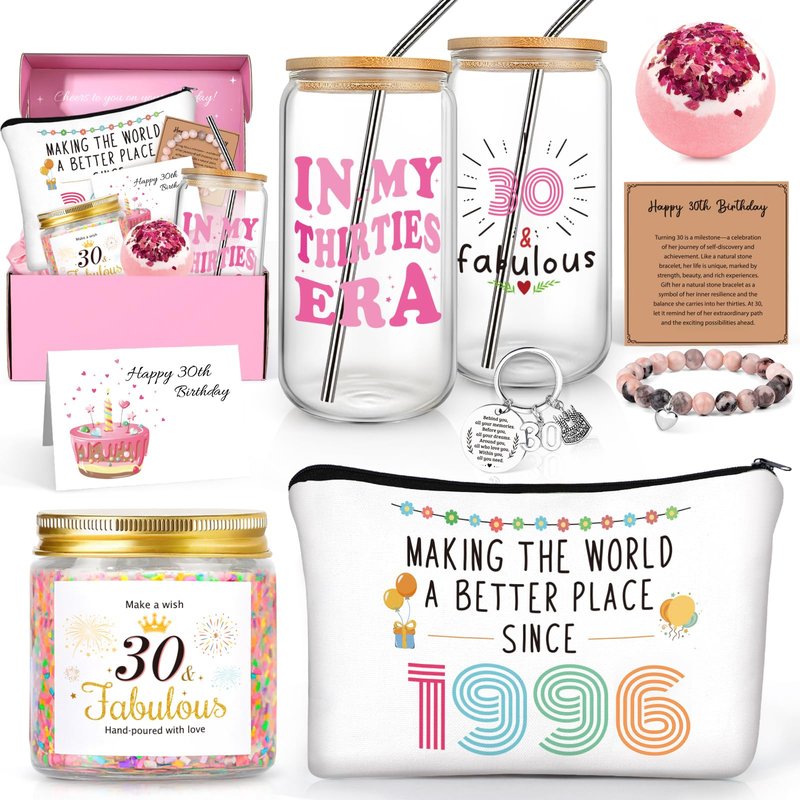 Frerdui 30th Birthday Gifts for Women Her, 30 Year Old Birthday Gift for Women, 1996 Birthday Gifts, Gift for Woman 30s, 30th Birthday Decorations for Her, 30 Fabulous Gifts