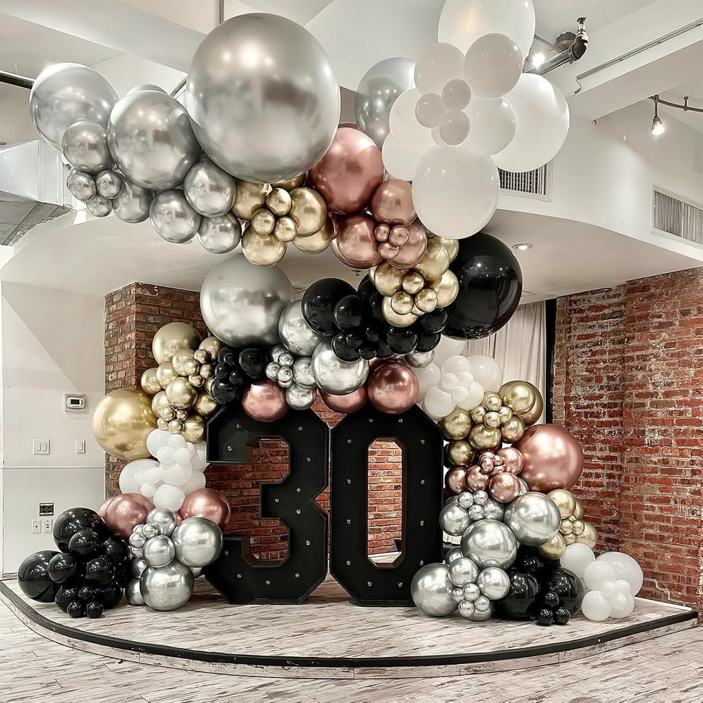 PartyWoo Rose Gold Balloon Garland Kit - 140 Pcs in Various Sizes for Stunning Birthday Decorations