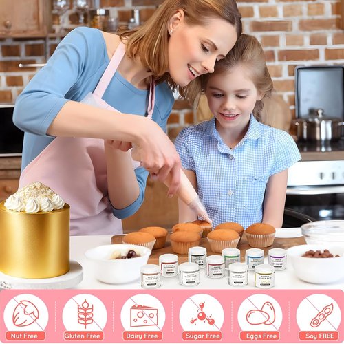 Cherrysea Luster Dust Edible Set - Food Grade Shimmer Powder for Cakes & Cocktails - 4g Red & Pink