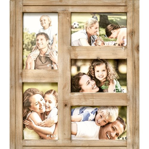 JUMBO DECOR Family Tree Picture Frame, 8 Opening Pictures Frame Collage (4 4''x6'', 4 4''x4'') Photo Frames for Wall Decor Modern Farmhouse Family Photo Frames for Wall Living Room Bedroom (Black)