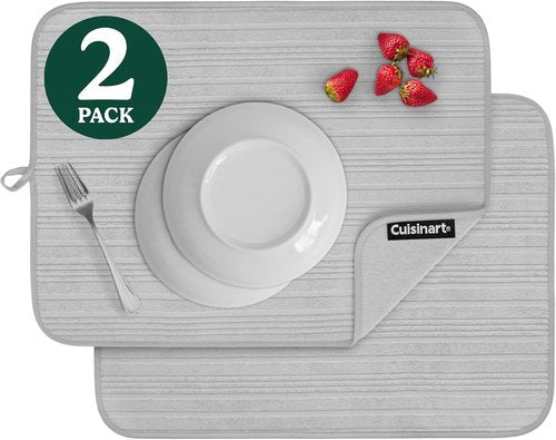 Cuisinart Dish Drying Mats - Ultra Absorbent XL 18" x 24" | Foldable, Machine Washable, Fast Drying