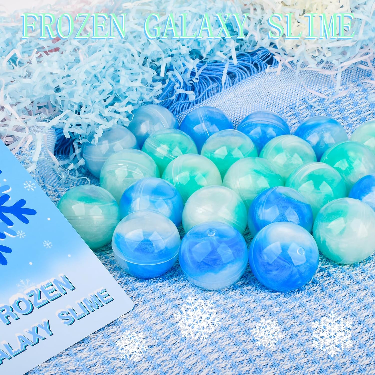 Skiennix Frozen Slime Party Favors - 24 Pack of Stretchy Snowflake Putty for Kids | Perfect for Valentine's Day & Easter Goodie Bags