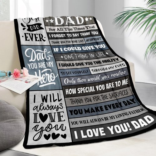 YPURTSD Valentines Day Birthday Gifts for Dad - Dads Gifts from Daughter Son - Fathers Day for Father - Blanket for Dad Who Wants Nothing - to My Best Father Ever Blanket 50"x60"