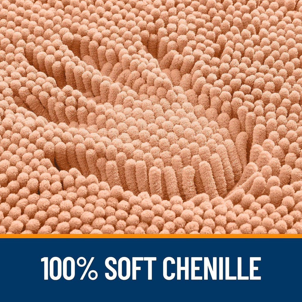 OLANLY Bathroom Runner Rugs - Extra Soft Chenille Bath Mats | Quick Dry & Machine Washable, 44x24, Peach