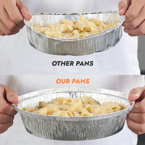 CURTA 50 Pack 7" Disposable Aluminum Foil Pans with Paper Lids | Great for Broiling, Baking, Storage, Roasting, Takeout, Air Fryer