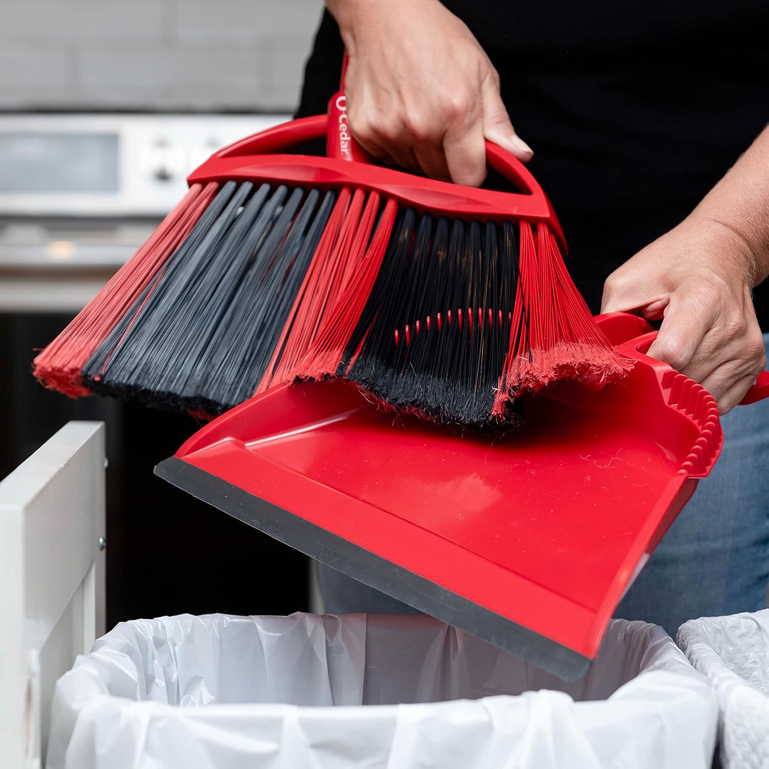 O-Cedar One Sweep Broom - Lightweight Step-On Dustpan for Effortless Pet Hair Removal | Quiet Cleaning Tool