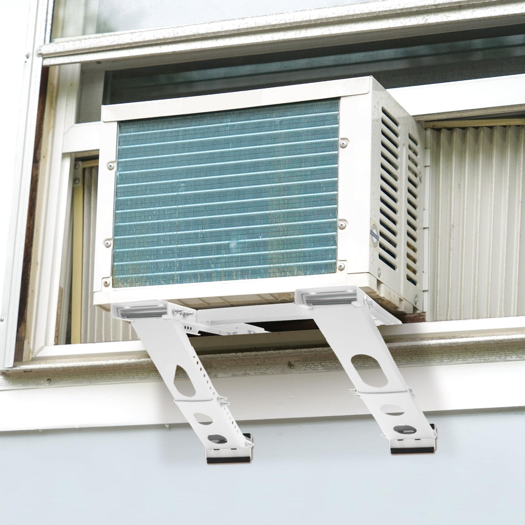 Solaradgy Window AC Bracket, No-Drill AC Window Bracket Compatible with Single & Double-Hung Windows, Heavy-Duty Holds Up to 220lbs, Double-Pole Reinforced Design