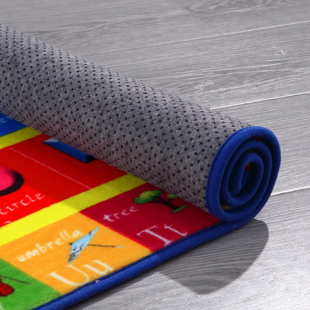 Zacoo Kids Educational Rug - Alphabet Numbers Shapes Playmat for Playroom, Bedroom, Nursery - Digital Graphics, 3 x 5 FT