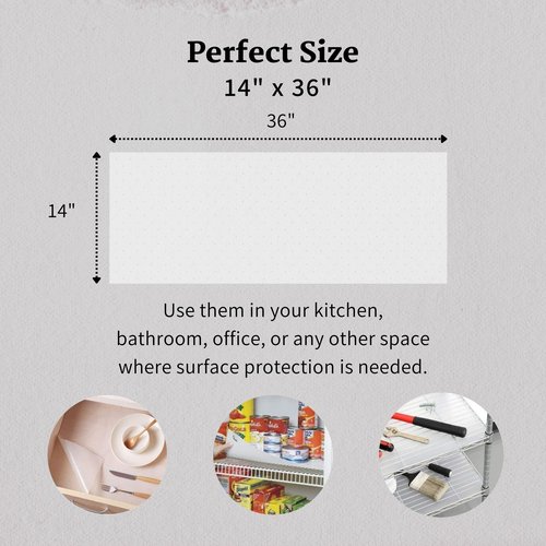 Shelf Liners for Kitchen Cabinets Non-Adhesive Clear 4-Pack - 11.75" x 47" Cut-to-Fit Non-Slip Waterproof Drawer Liner, Lays Flat No Curl, Washable for Pantry Fridge Closet Wire Shelves by Performore