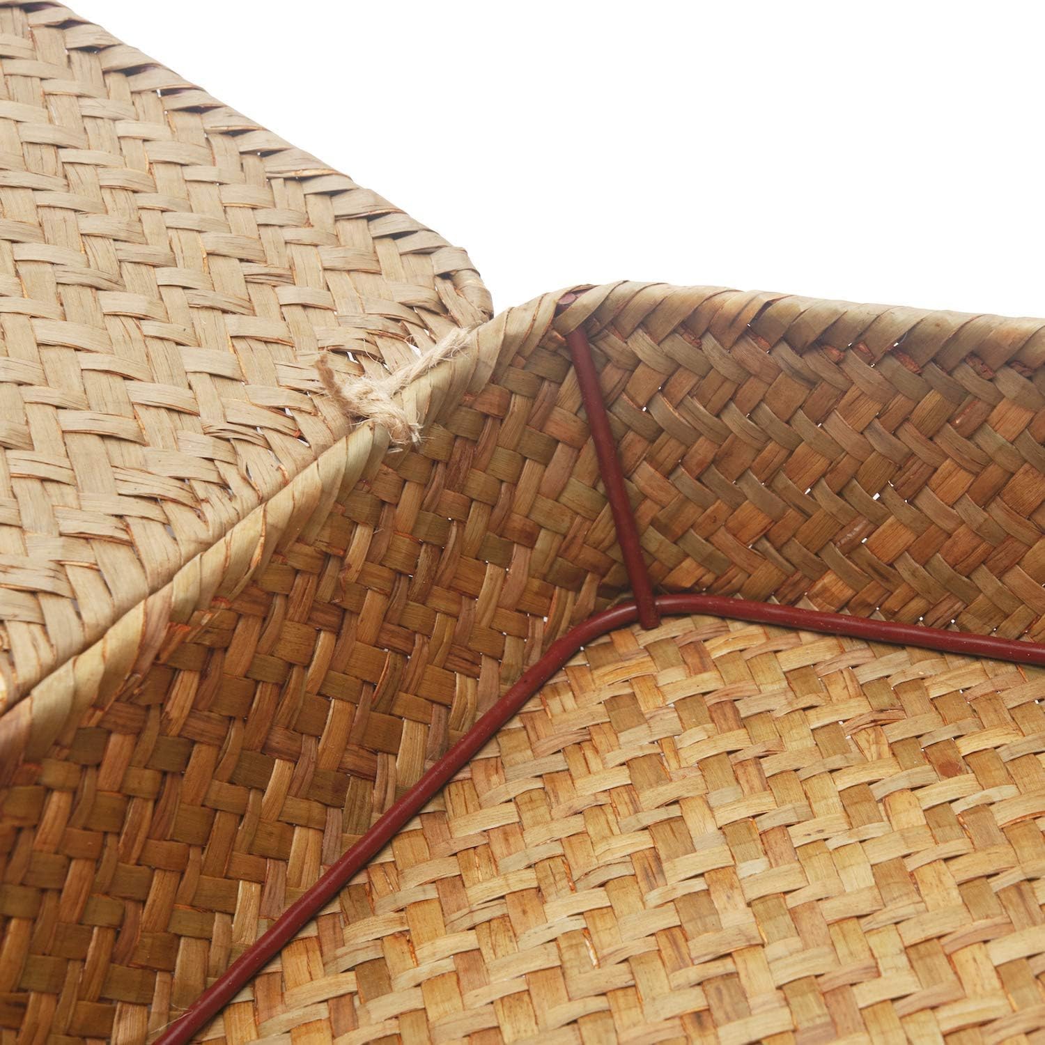 Seagrass Storage Baskets - Decorative Woven Baskets with Lid for Organizing | Shallow Design
