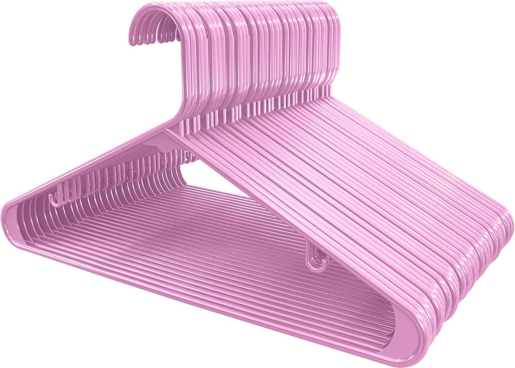 Utopia Home Plastic Hangers - Durable Space-Saving Closet Organizers | 50 Pack in Pink for Shirts, Pants & Coats