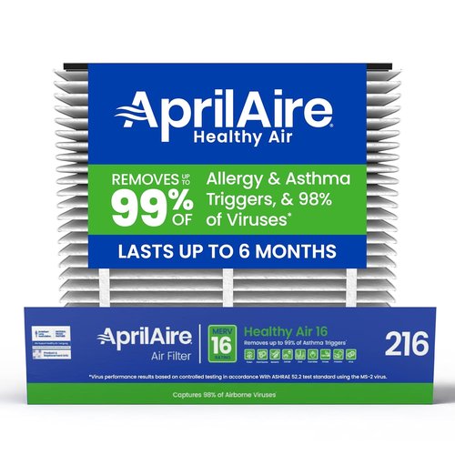AprilAire 216 Replacement Filter - MERV 16 Air Filter for Allergy & Asthma Relief | 20x25x4 (Single Pack)