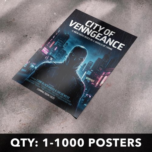 Custom Movie & Music Posters - Glossy Finish | Multiple Sizes Available (12x18 to 1,000 Prints)