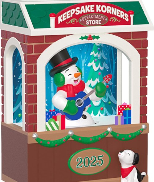 Hallmark Keepsake Christmas Ornament - Rockin' Window Shopping 2025 | Musical, Light & Motion Snowman Gift
