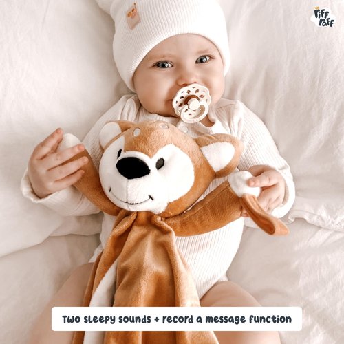 Riff Raff Baby Sleep Toy Soother - Musical Plush Fawn with White Noise & Lullaby - Lovey Security Blanket for Newborns & Infants