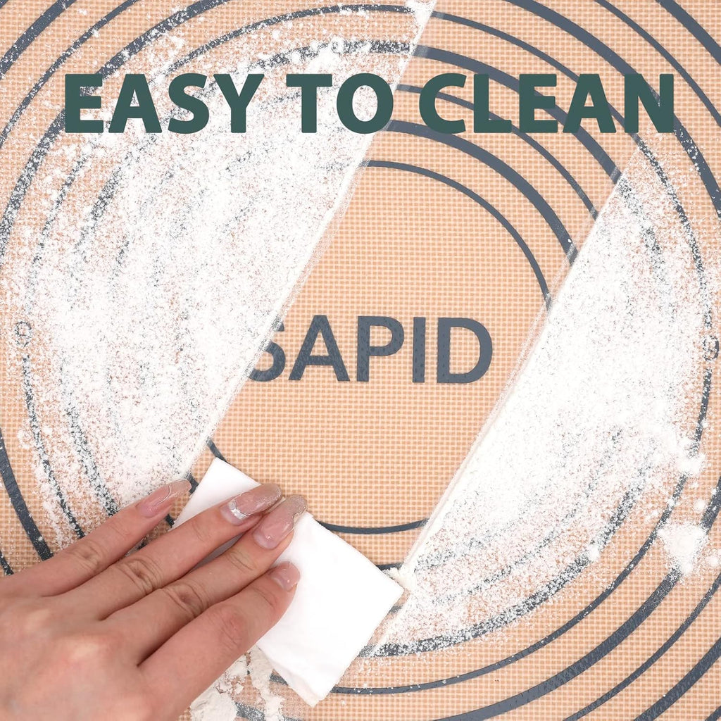 Sapid Extra Thick Silicone Baking Mat - Non-Slip with Measurements | Extra Large 20" x 28" Gray Dough Rolling Mat