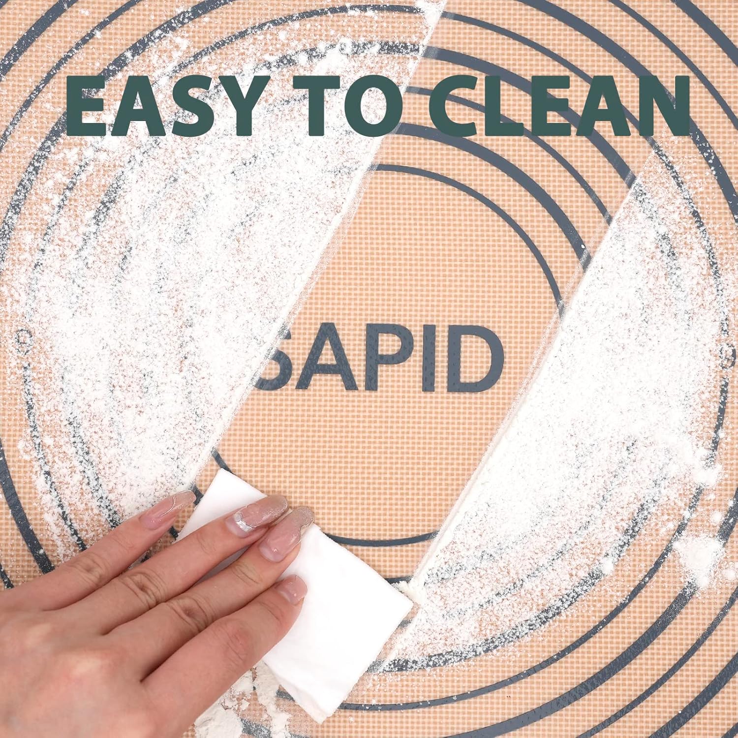 Sapid Extra Thick Silicone Baking Mat - Non-Slip with Measurements | Extra Large 20" x 28" Gray Dough Rolling Mat
